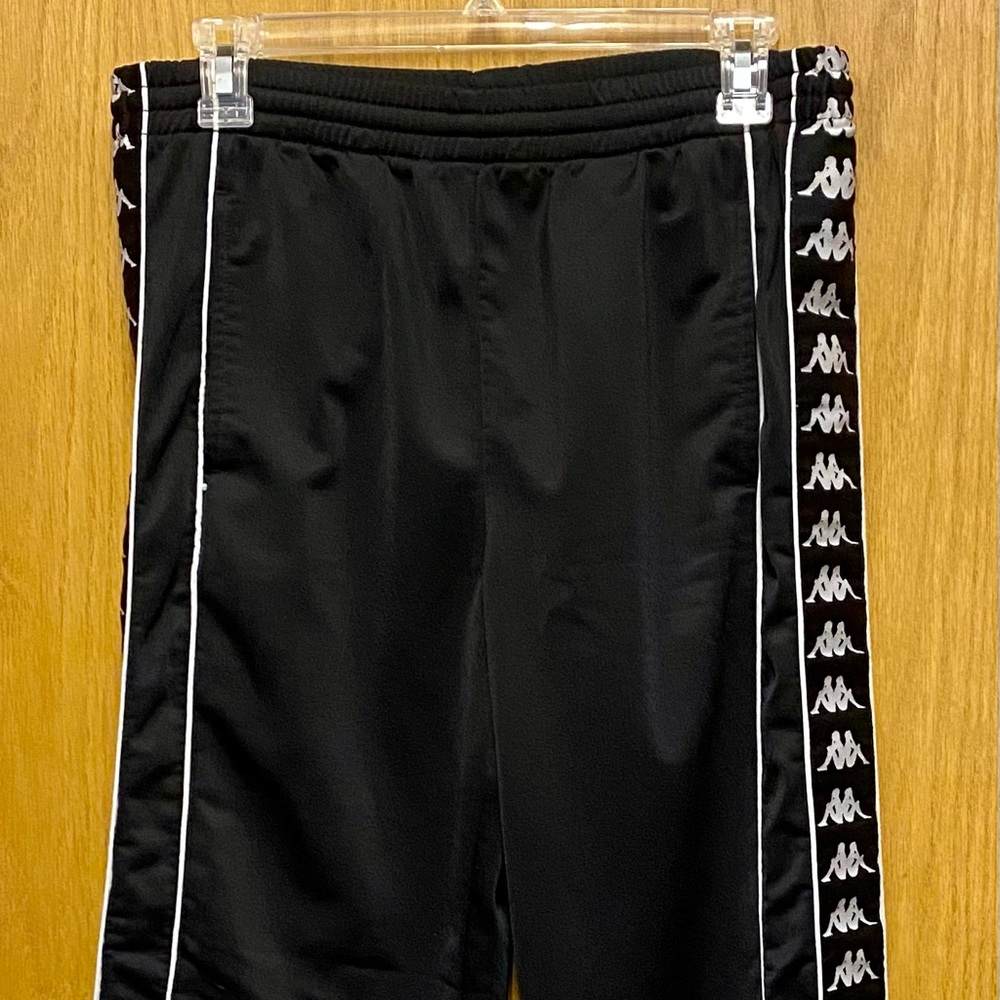 Kappa 222 Black Button Down Trackpants